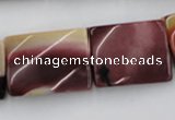 CTW393 15.5 inches 18*25mm twisted rectangle mookaite gemstone beads