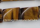 CTW394 15.5 inches 18*25mm twisted rectangle yellow tiger eye beads