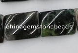 CTW395 15.5 inches 18*25mm twisted rectangle moss agate beads