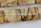 CTW396 15.5 inches 18*25mm twisted rectangle picture jasper beads