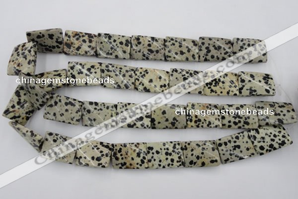 CTW397 15.5 inches 18*25mm twisted rectangle dalmatian jasper beads