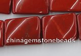 CTW399 15.5 inches 18*25mm twisted rectangle red jasper beads