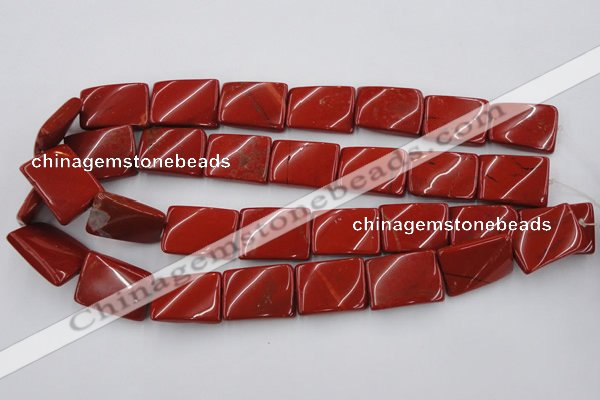 CTW399 15.5 inches 18*25mm twisted rectangle red jasper beads