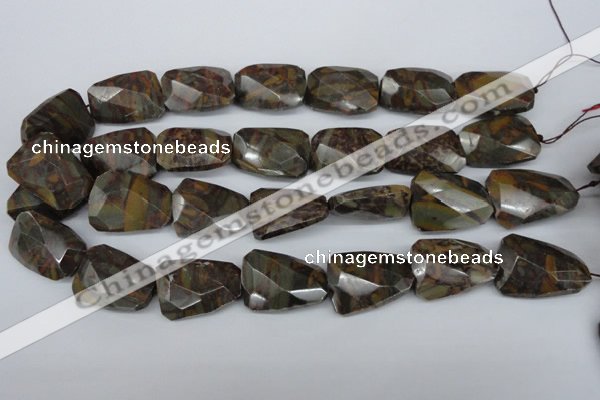 CTW416 15.5 inches 22*30mm faceted & twisted Chinese bamoo stone beads