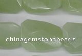 CTW417 15.5 inches 20*30mm faceted & twisted New jade gemstone beads