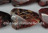 CTW418 15.5 inches 22*30mm faceted & twisted brecciated jasper beads