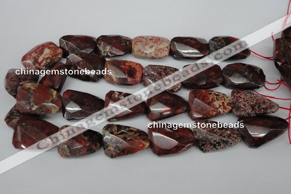 CTW418 15.5 inches 22*30mm faceted & twisted brecciated jasper beads