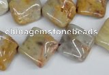 CTW44 15.5 inches 15*15mm twisted diamond crazy lace agate beads