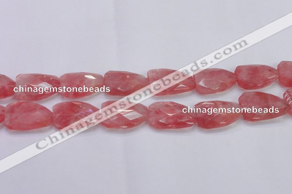 CTW501 15.5 inches 20*30mm faceted & twisted synthetic quartz beads