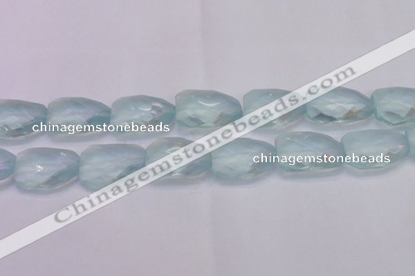 CTW503 15.5 inches 20*30mm faceted & twisted synthetic quartz beads