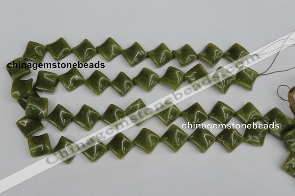 CTW53 15.5 inches 15*15mm twisted diamond jade gemstone beads