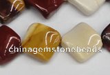 CTW54 15.5 inches 15*15mm twisted diamond mookaite beads