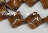 CTW55 15.5 inches 15*15mm twisted diamond jasper gemstone beads