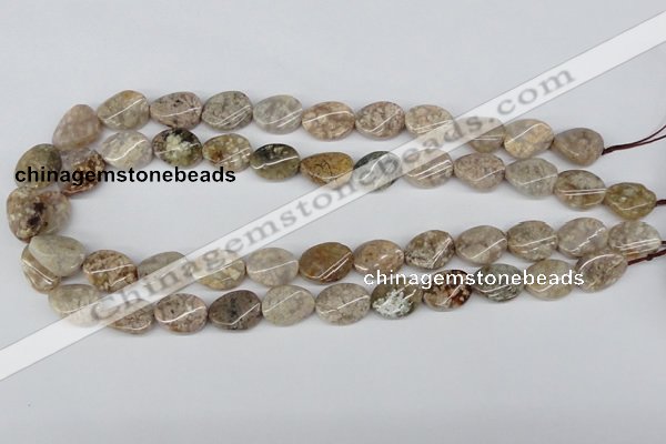 CTW58 15.5 inches 12*16mm twisted oval jasper gemstone beads