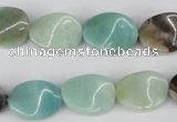 CTW59 15.5 inches 12*16mm twisted oval amazonite gemstone beads