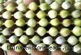 CTW598 15 inches 8mm faceted & twisted S-shaped butter jade beads