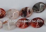 CTW60 15.5 inches 12*16mm twisted oval agate gemstone beads