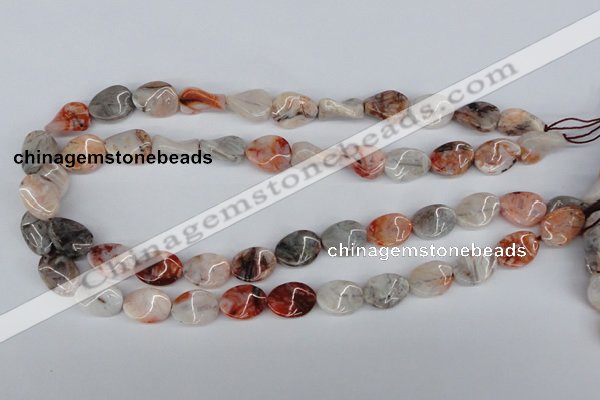 CTW60 15.5 inches 12*16mm twisted oval agate gemstone beads