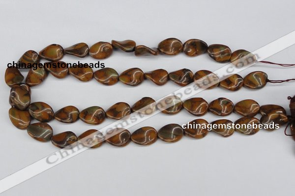 CTW62 15.5 inches 13*18mm twisted oval jasper gemstone beads