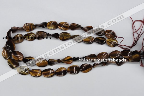 CTW63 15.5 inches 13*18mm twisted oval yellow tiger eye beads