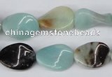 CTW65 15.5 inches 13*18mm twisted oval amazonite gemstone beads