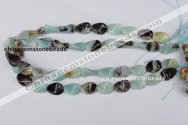 CTW67 15.5 inches 15*20mm twisted oval amazonite gemstone beads