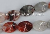 CTW68 15.5 inches 15*20mm twisted oval agate gemstone  beads