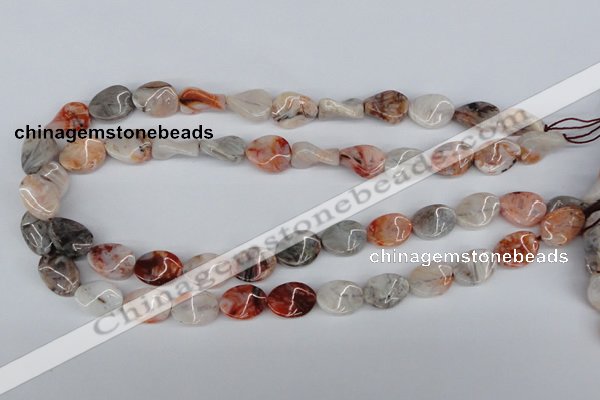 CTW68 15.5 inches 15*20mm twisted oval agate gemstone  beads