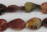 CTW71 15.5 inches 15*20mm twisted oval picasso jasper beads