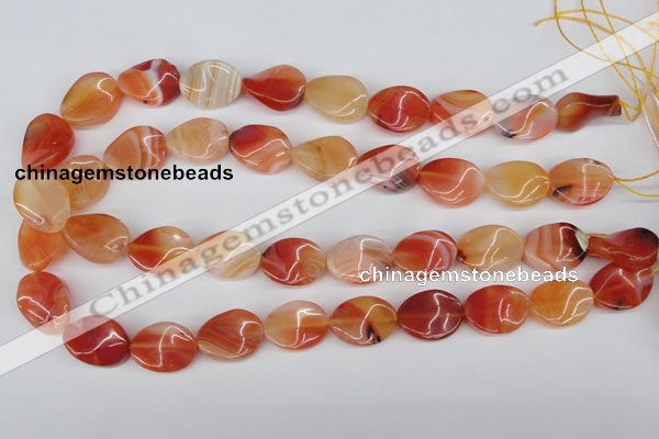 CTW73 15.5 inches 15*20mm twisted oval agate gemstone beads