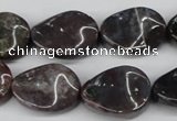 CTW74 15.5 inches 15*20mm twisted oval moss agate gemstone beads