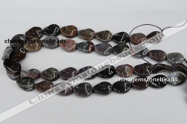 CTW74 15.5 inches 15*20mm twisted oval moss agate gemstone beads