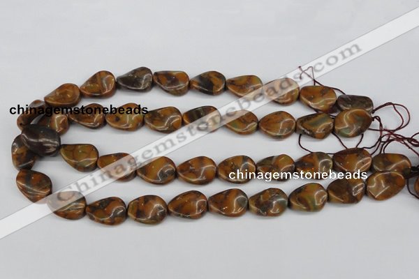 CTW75 15.5 inches 15*20mm twisted oval jasper gemstone beads