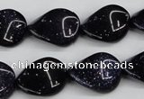 CTW79 15.5 inches 15*20mm twisted oval blue goldstone beads