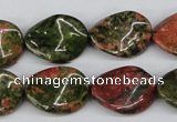 CTW81 15.5 inches 15*20mm twisted oval unakite gemstone beads