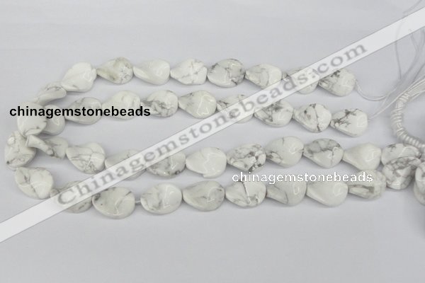 CTW82 15.5 inches 15*20mm twisted oval white howlite turquoise beads