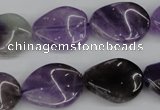 CTW83 15.5 inches 15*20mm twisted oval amethyst gemstone beads