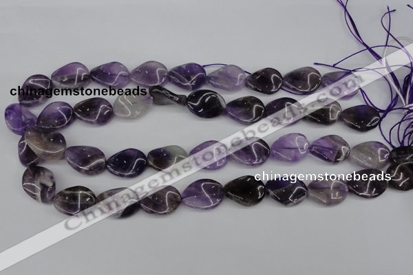 CTW83 15.5 inches 15*20mm twisted oval amethyst gemstone beads