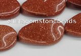 CTW94 15.5 inches 18*30mm twisted oval goldstone gemstone beads