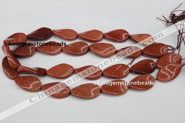 CTW94 15.5 inches 18*30mm twisted oval goldstone gemstone beads