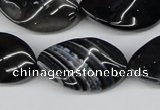 CTW96 15.5 inches 18*30mm twisted oval madagascar agate beads