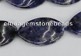 CTW97 15.5 inches 18*30mm twisted oval sodalite gemstone beads