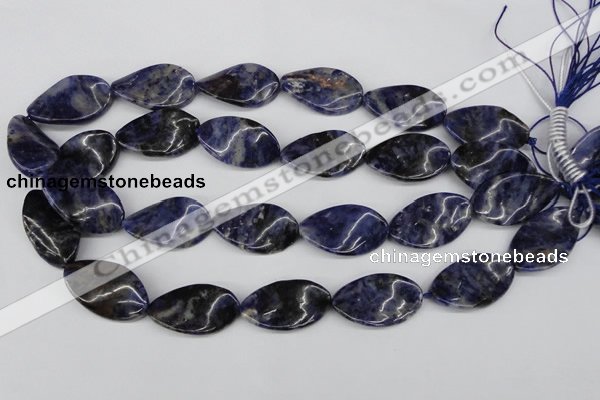 CTW97 15.5 inches 18*30mm twisted oval sodalite gemstone beads