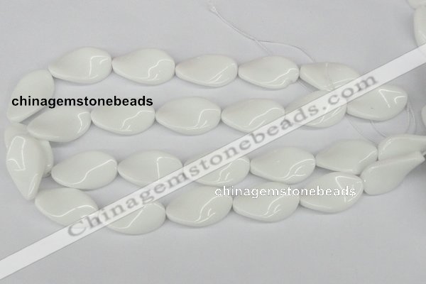 CTW99 15.5 inches 18*30mm twisted oval white agate gemstone beads