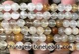 CTZ22 15 inches 8mm round yellow topaz quartz beads wholesale