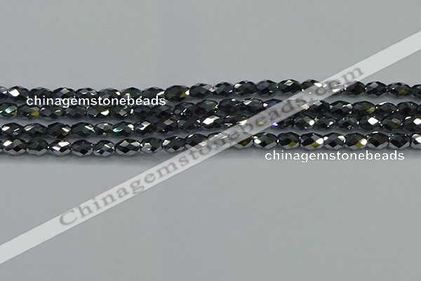 CTZ646 15.5 inches 5*8mm faceted rice terahertz beads wholesale