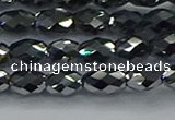 CTZ647 15.5 inches 6*9mm faceted rice terahertz beads wholesale
