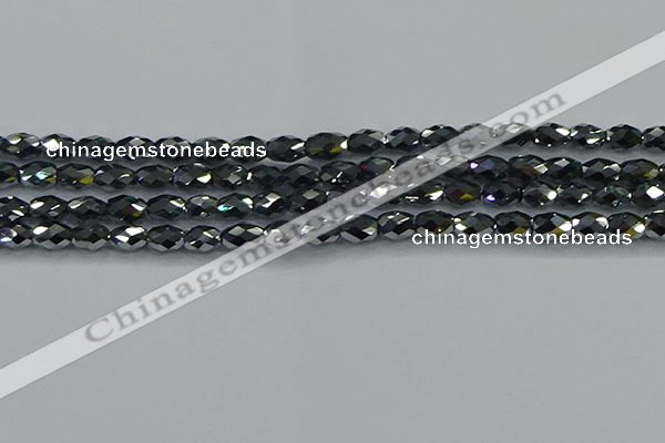 CTZ647 15.5 inches 6*9mm faceted rice terahertz beads wholesale