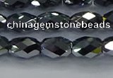 CTZ648 15.5 inches 7*11mm faceted rice terahertz beads wholesale