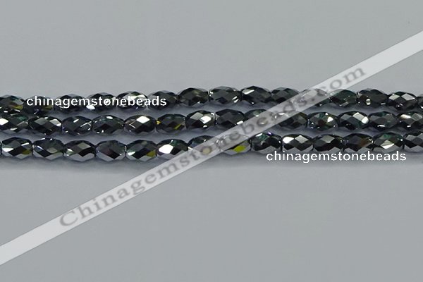 CTZ648 15.5 inches 7*11mm faceted rice terahertz beads wholesale